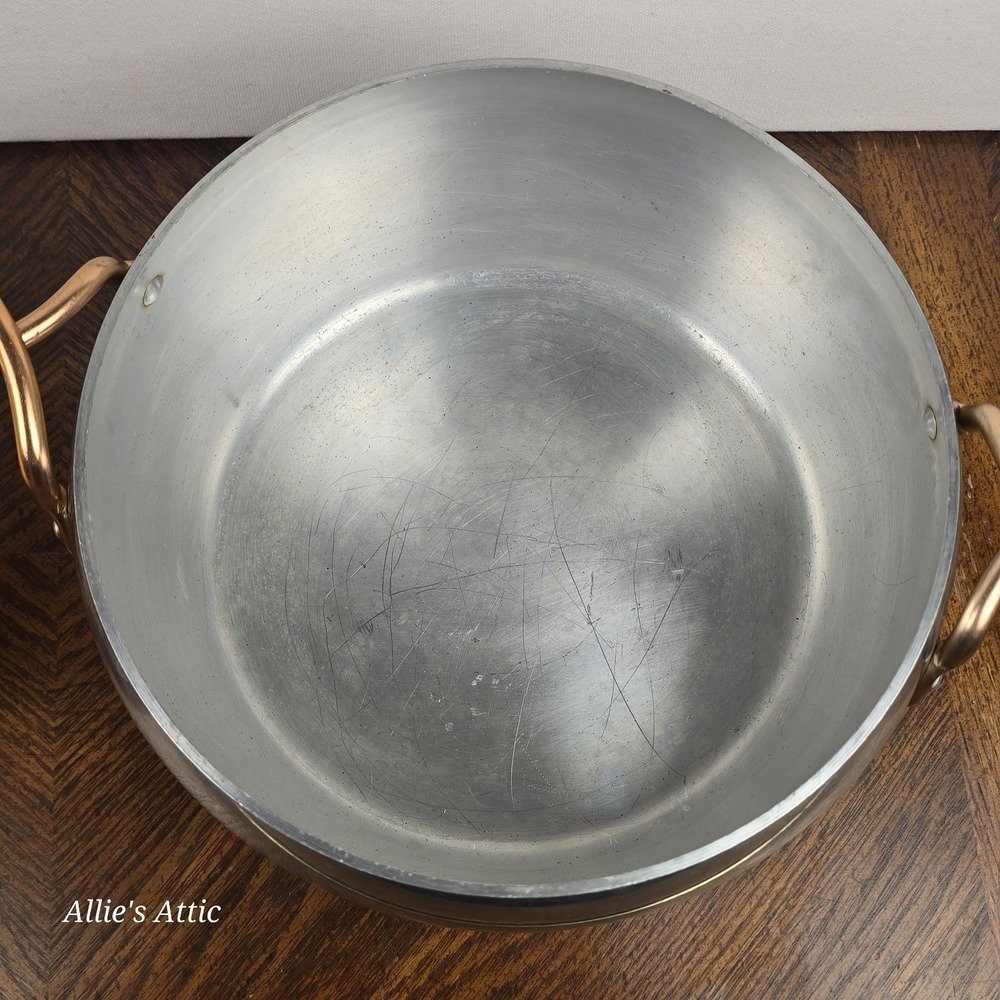 Wear-Ever Hallite Stockpot Aluminum Cooper 5.5 Qt Handles Lid Sauce Pan #2106 - Picture 5 of 12